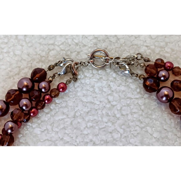 Premier Designs Faux Pearl and Glass Bead Triple Strand 3-in-1 Necklace 16-18 in - Picture 9 of 10